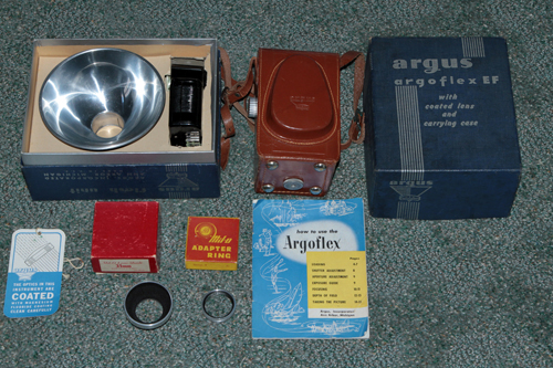 argus argoflex ef vintage film camera set 1948